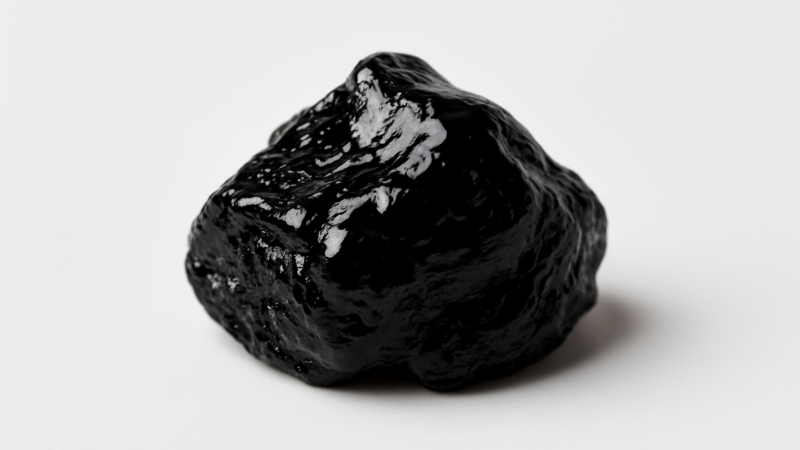 a piece of pure shilajit against a white background